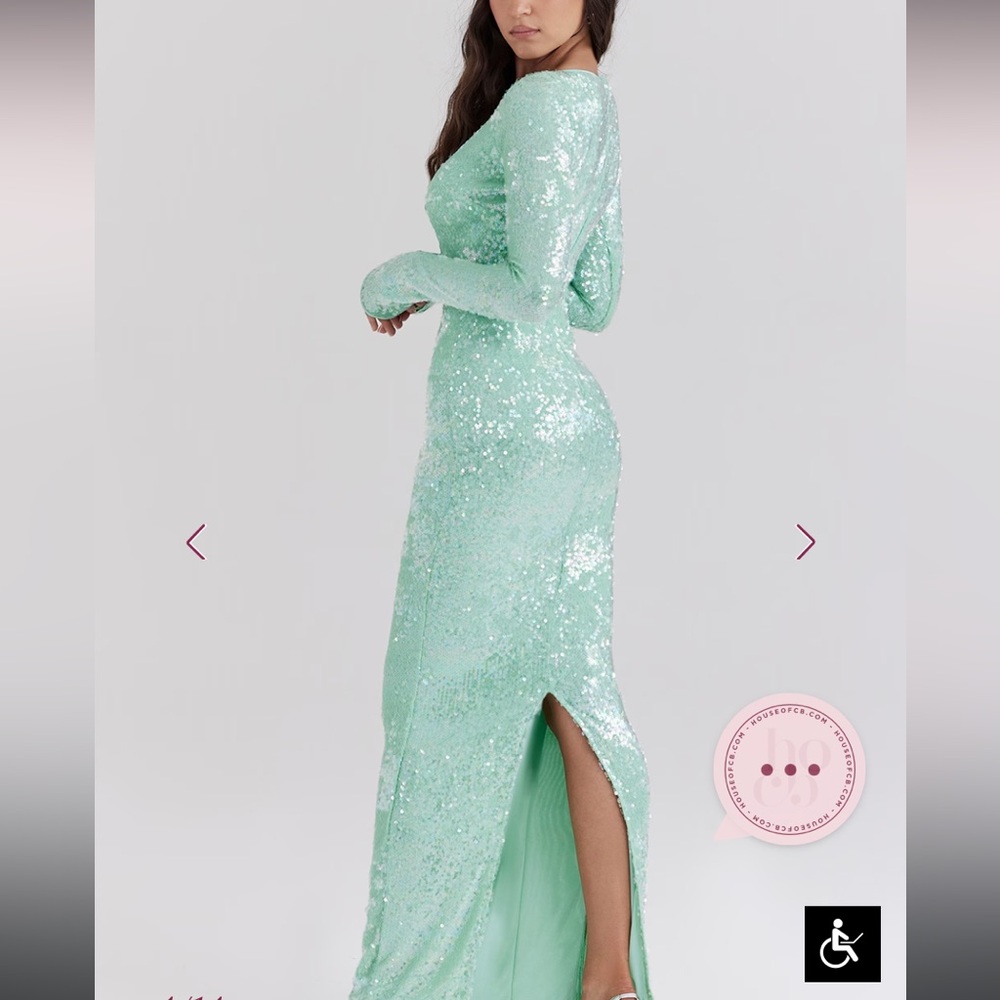 House of CB  Tatania
Seafoam Sequin Maxi Gown
USD $329 - Picture 6 of 16